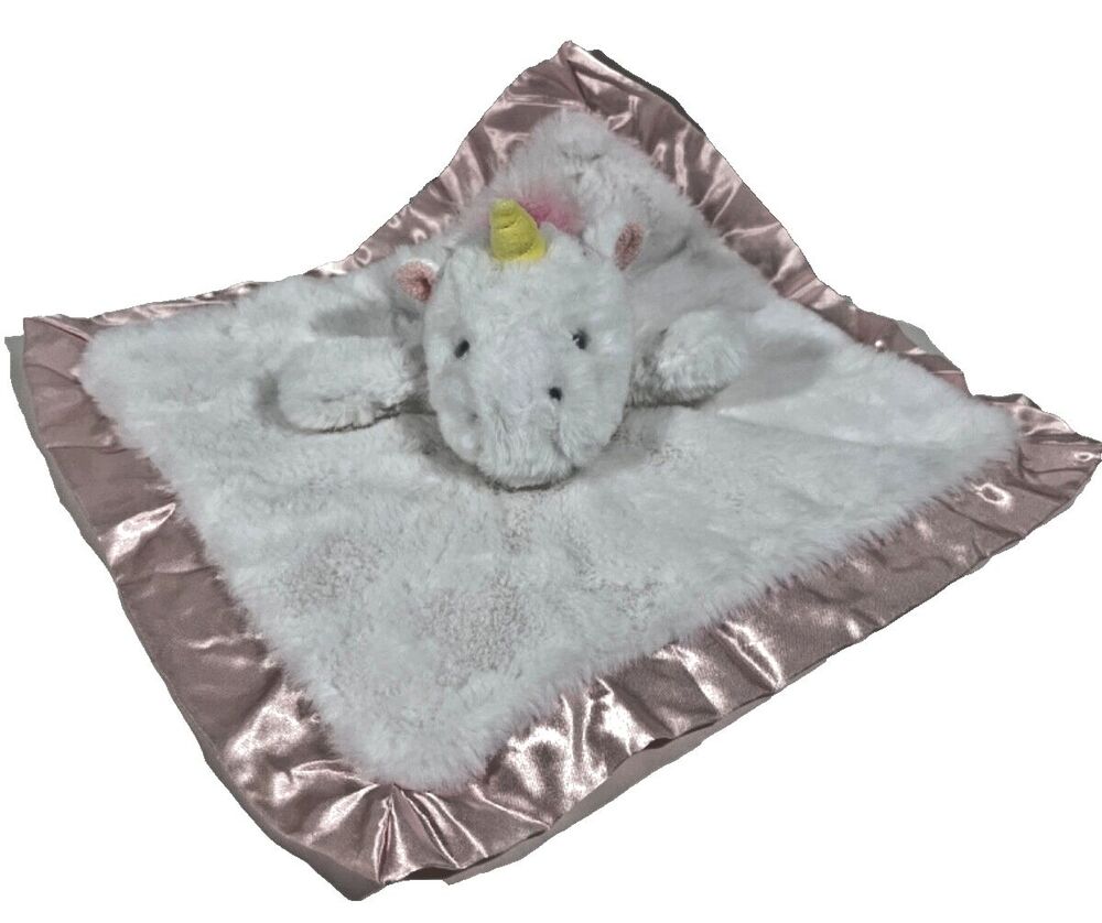 Cloud Island Unicorn Lovey Baby Security Soft Blanket Pink Satin Plush 14"